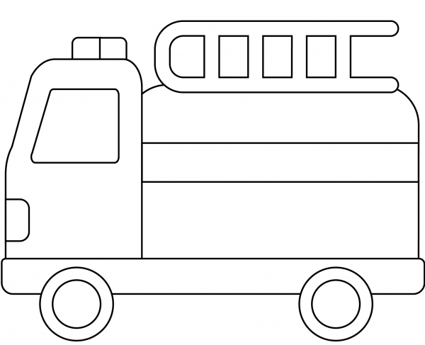 Fire Engine Emoji coloring page image