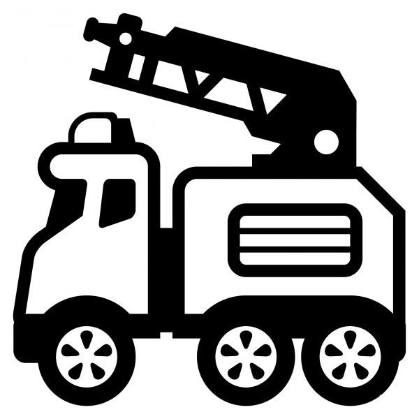 Fire Engine Emoji coloring page image