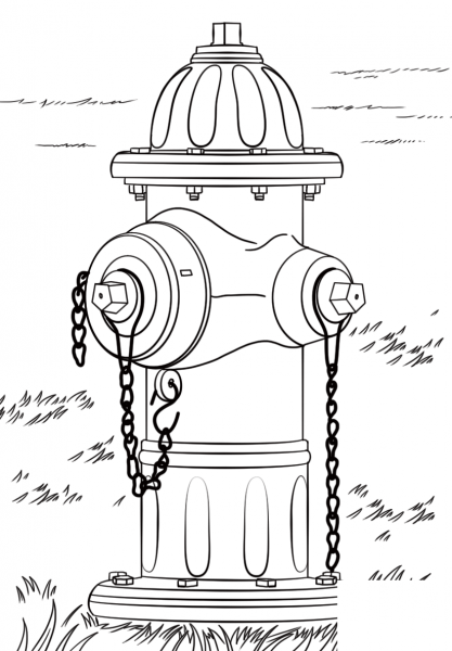 Fire Hydrant coloring page image