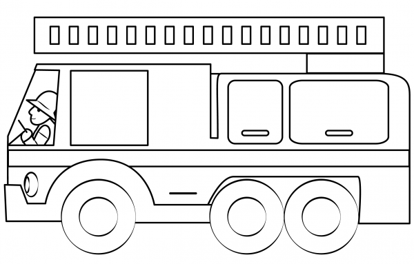 Fire Truck coloring page image