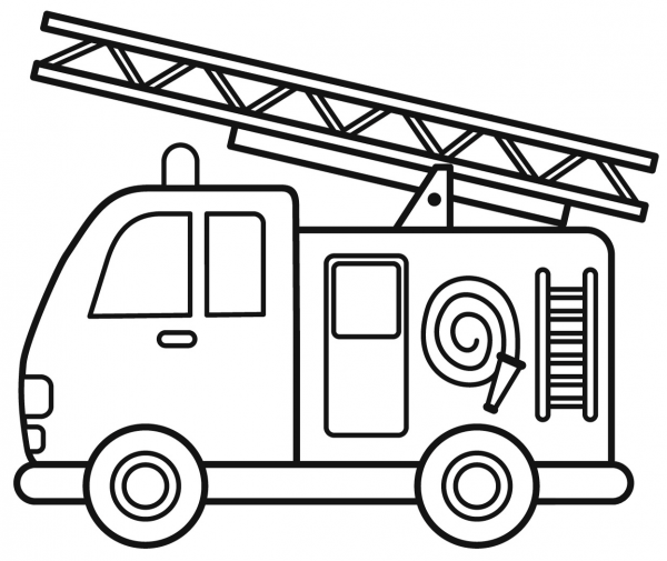 Fire Truck coloring page image