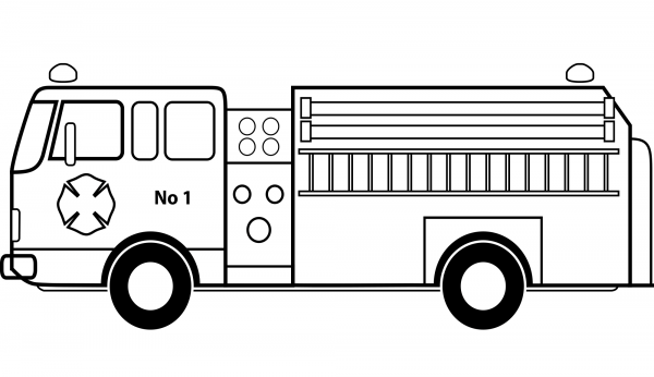 Fire Truck coloring page image