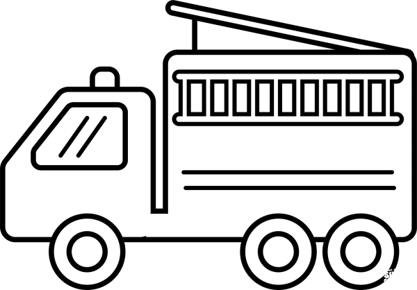 Fire Truck coloring page image