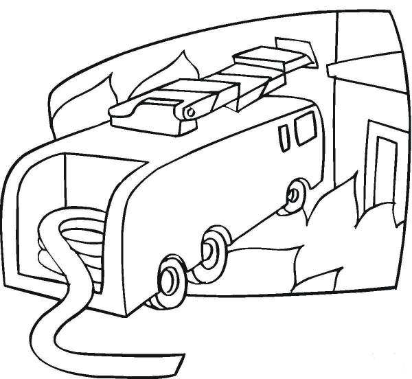 Fire Truck Is Ready coloring page image