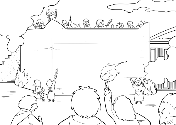 Fire Went out from Heshbon coloring page image