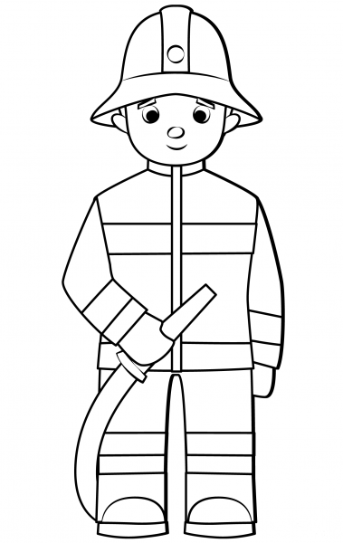 Firefighter coloring page image