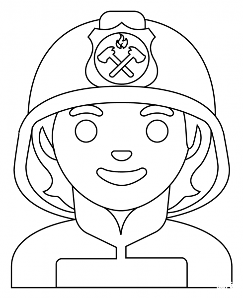 Firefighter Emoji coloring page image