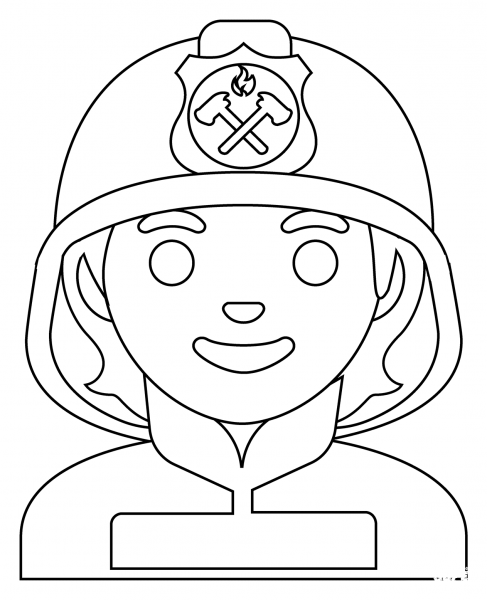 Firefighter Emoji coloring page image