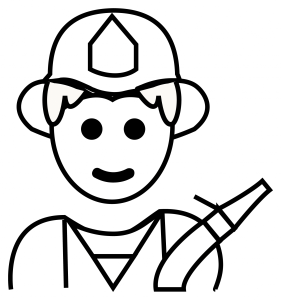 Firefighter Emoji coloring page image