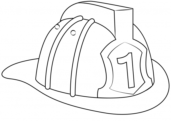 Firefighter Hat coloring page image
