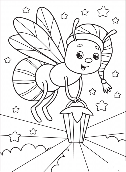 Firefly coloring page image