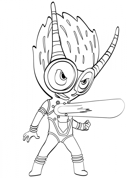 Firefly Villain from PJ Masks coloring page image