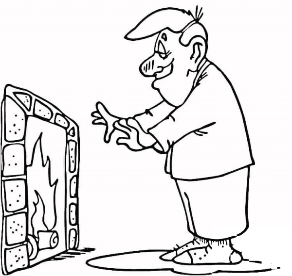 Fireplace  coloring page image