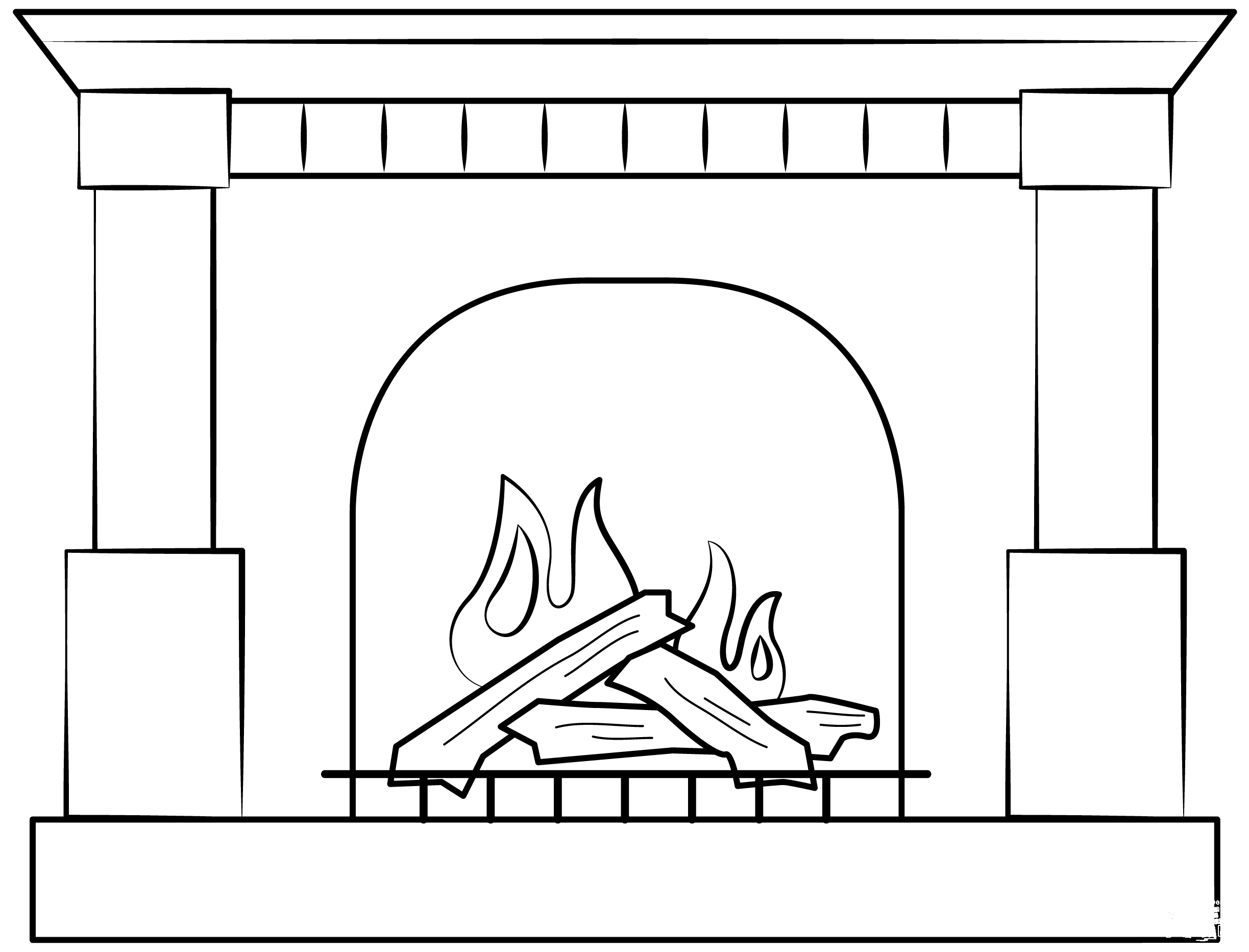 Fireplace coloring page - ColouringPages