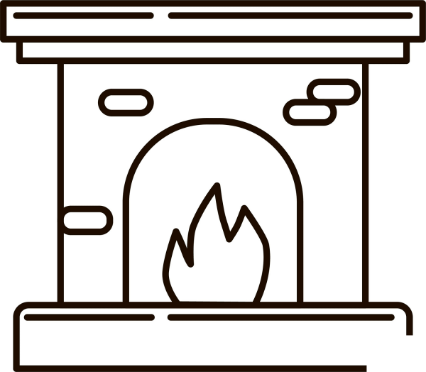 Fireplace coloring page image