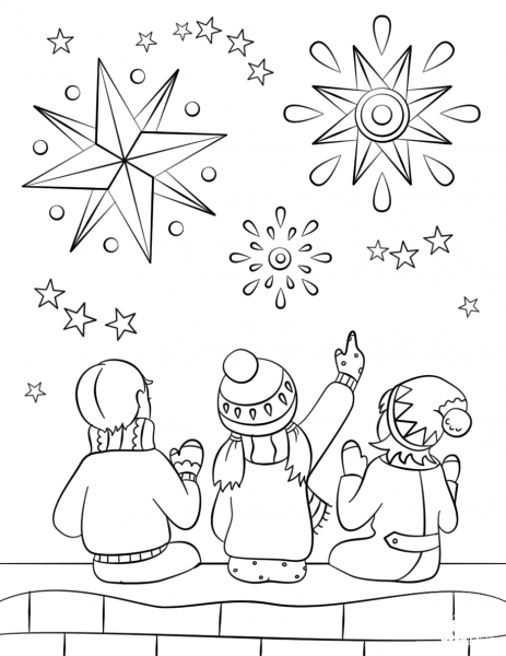 Firework Night coloring page image
