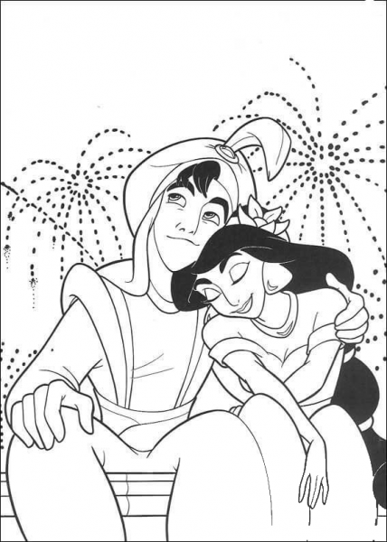 Fireworks coloring page image