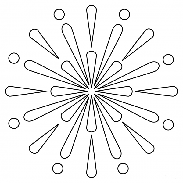 Fireworks coloring page image