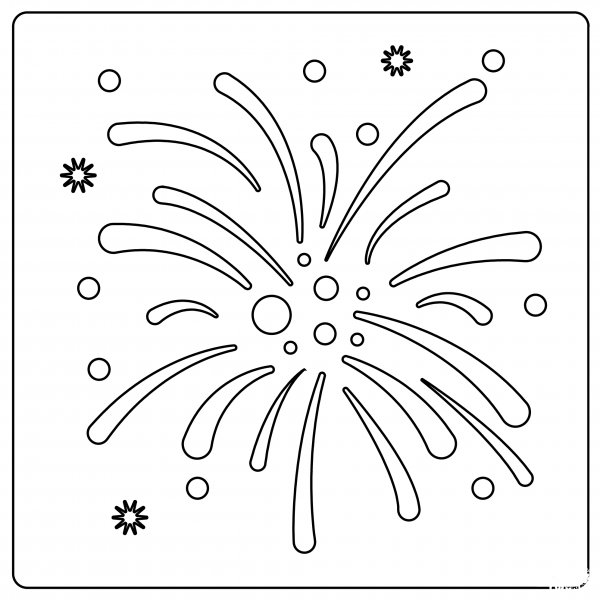 Fireworks Emoji coloring page image