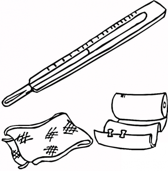 First Aid Kit coloring page image