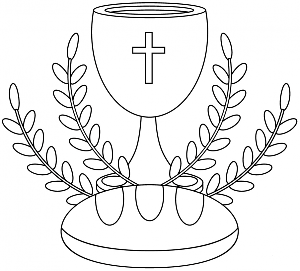 First Communion coloring page image