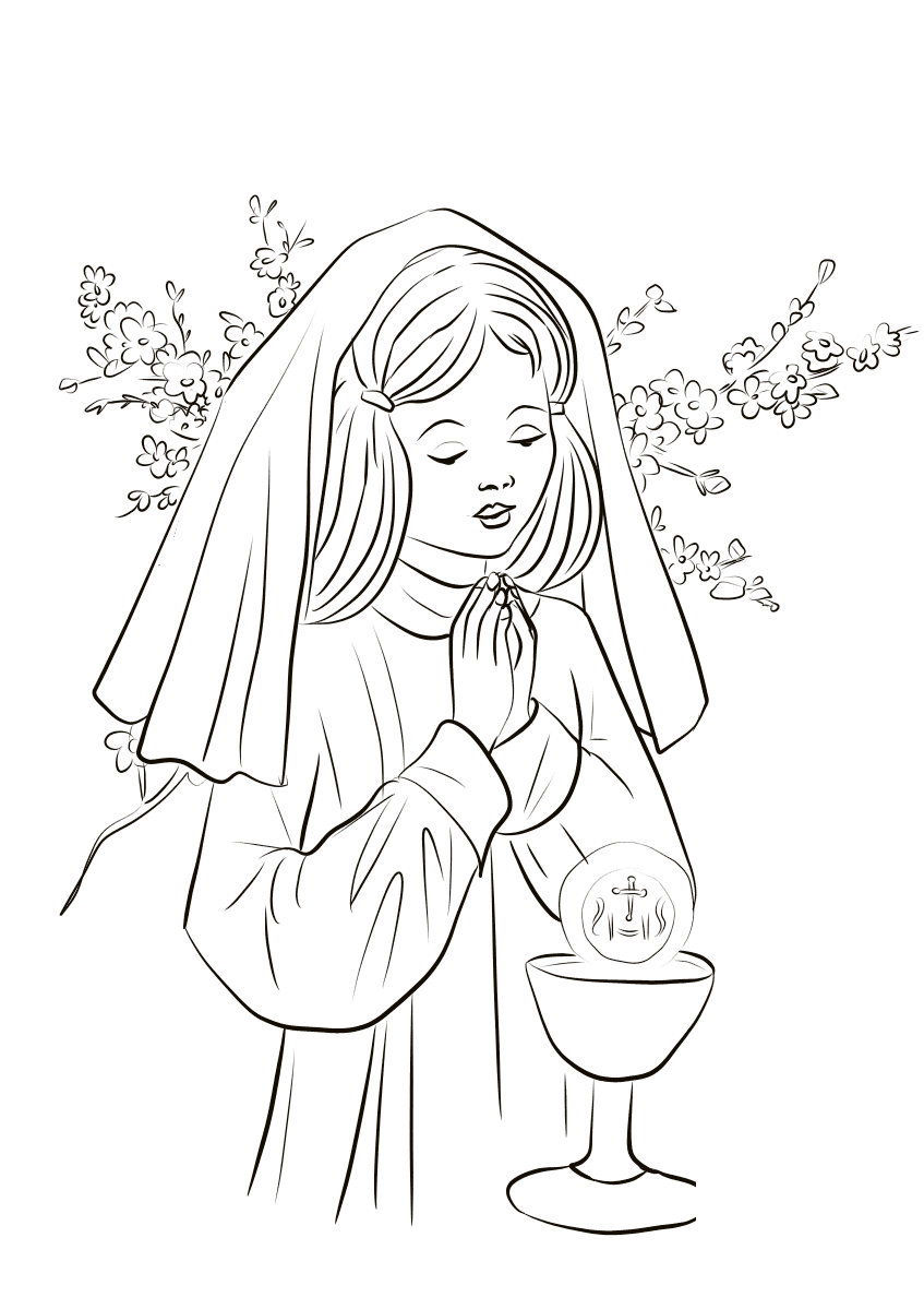 First Communion Girl coloring page - ColouringPages