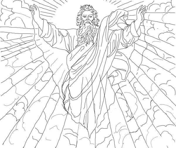 First Day of Creation coloring page image