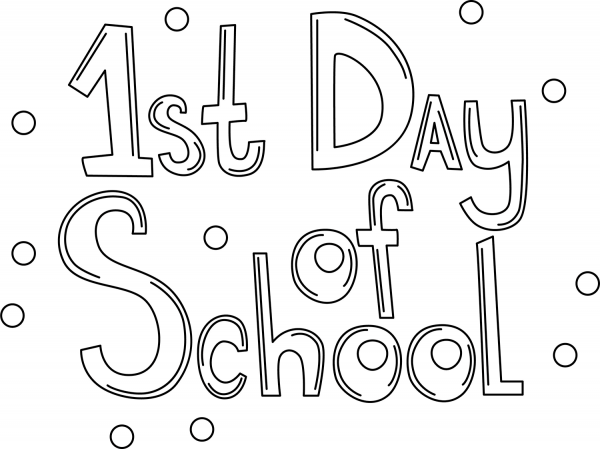 First Day of School coloring page image