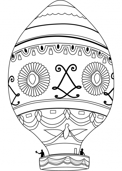 First Manned Balloon Flight coloring page image