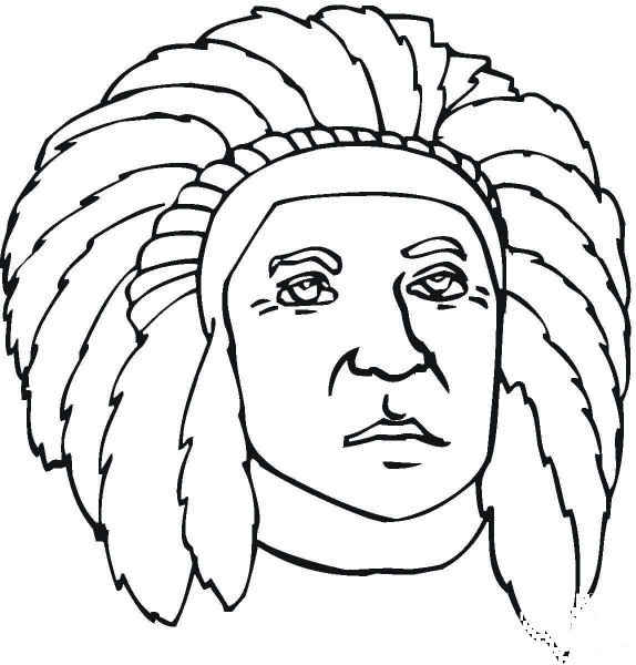 First Nation Indian coloring page image