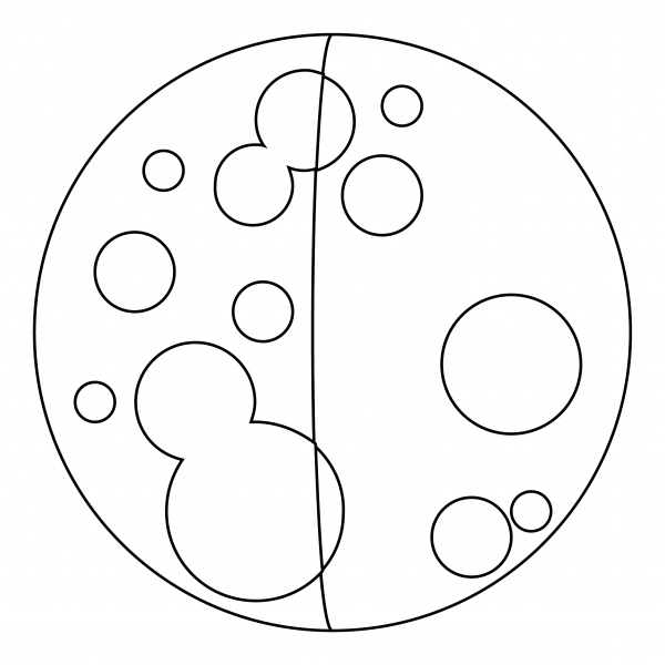 First Quarter Moon coloring page image