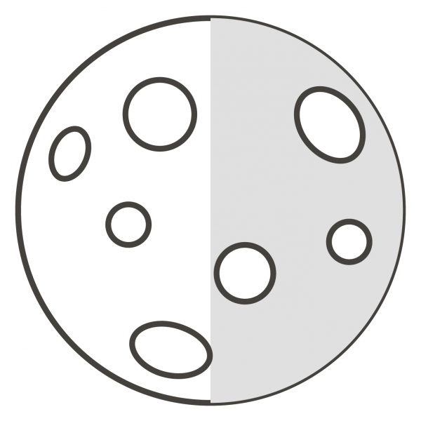 First Quarter Moon coloring page image