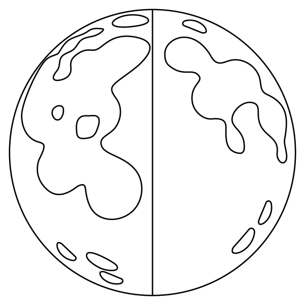 First Quarter Moon Emoji coloring page image