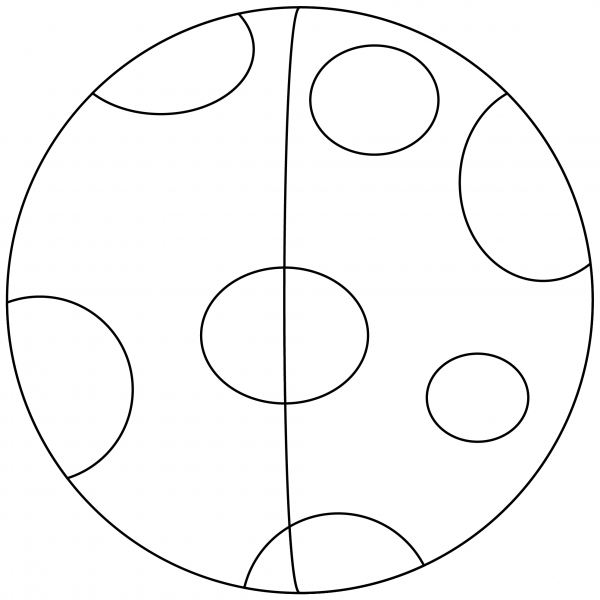 First Quarter Moon Emoji coloring page image