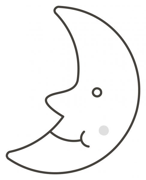 First Quarter Moon Face coloring page image
