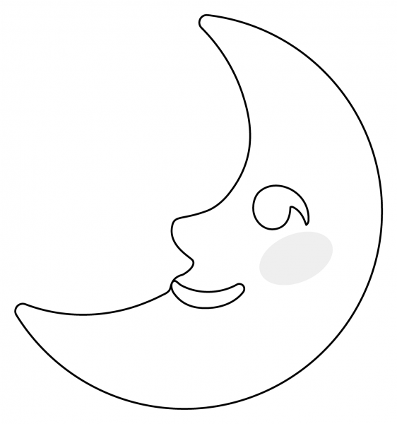First Quarter Moon Face Emoji coloring page image