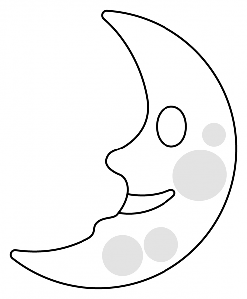 First Quarter Moon Face Emoji coloring page image