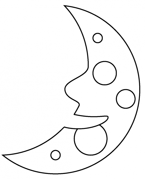 First Quarter Moon Face Emoji coloring page image