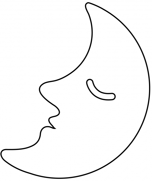 First Quarter Moon Face Emoji coloring page image