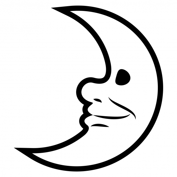 First Quarter Moon Face Emoji coloring page image