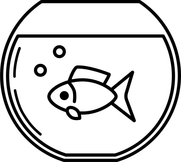 Fish Bowl Aquarium coloring page image