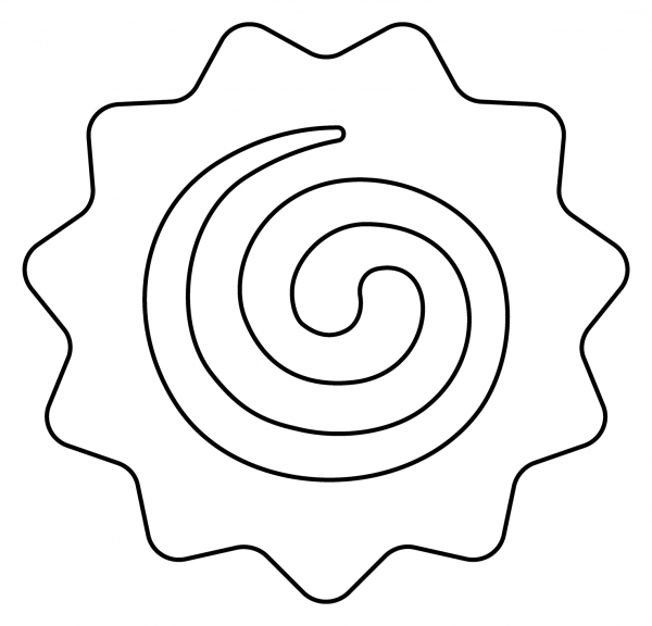 Fish Cake with Swirl Emoji coloring page image