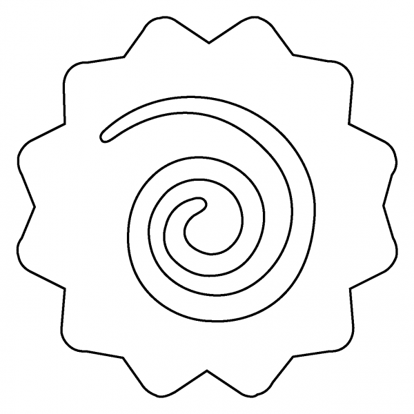 Fish Cake with Swirl Emoji coloring page image