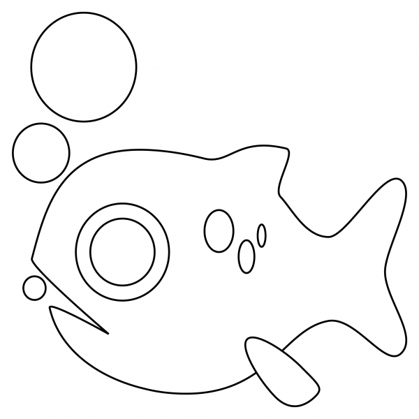 Fish coloring page image