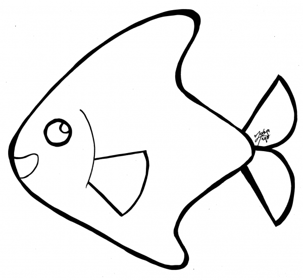 Fish coloring page image