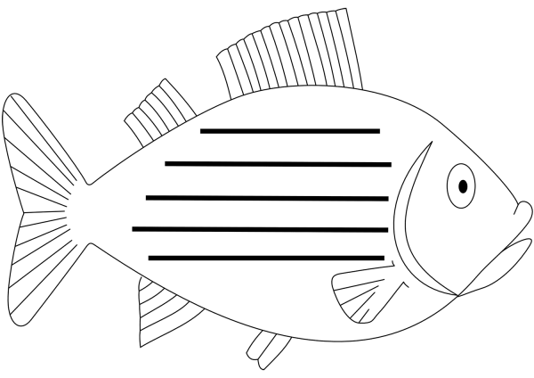 Fish coloring page image