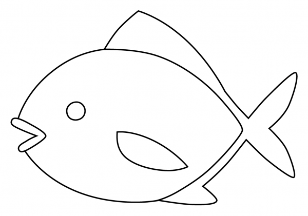 Fish Emoji coloring page image