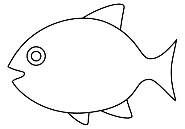 Fish Emoji coloring page image