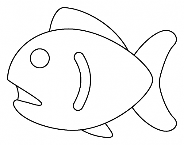 Fish Emoji coloring page image