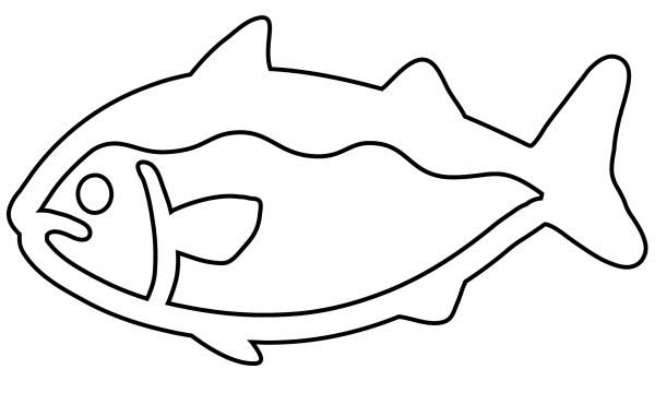 Fish Emoji coloring page image